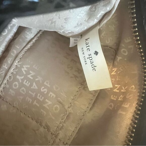 Kate Spade Black Patent Polka-Dot Embossed Handbag Purse - Picture 13 of 14